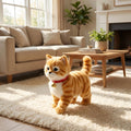 Interactive Plush Cat with Walking Motion and Meowing Sounds, Battery Operated