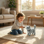 Interactive Puppy Toy with Lifelike Walking Motion and Tail Wagging, Battery Powered Plush