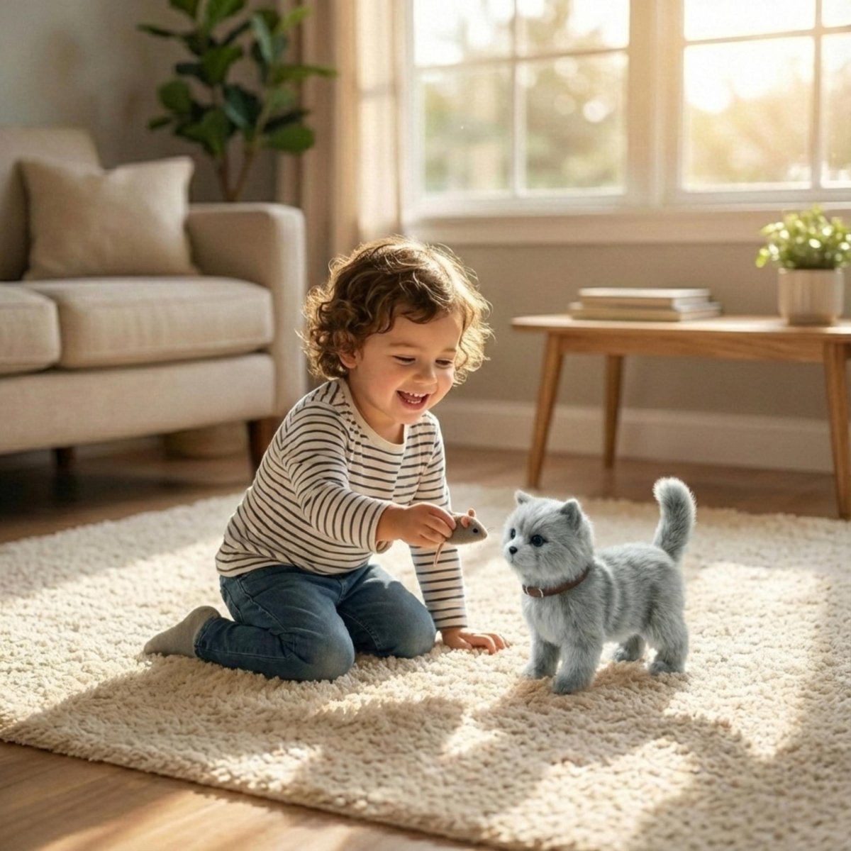 Interactive Puppy Toy with Lifelike Walking Motion and Tail Wagging, Battery Powered Plush