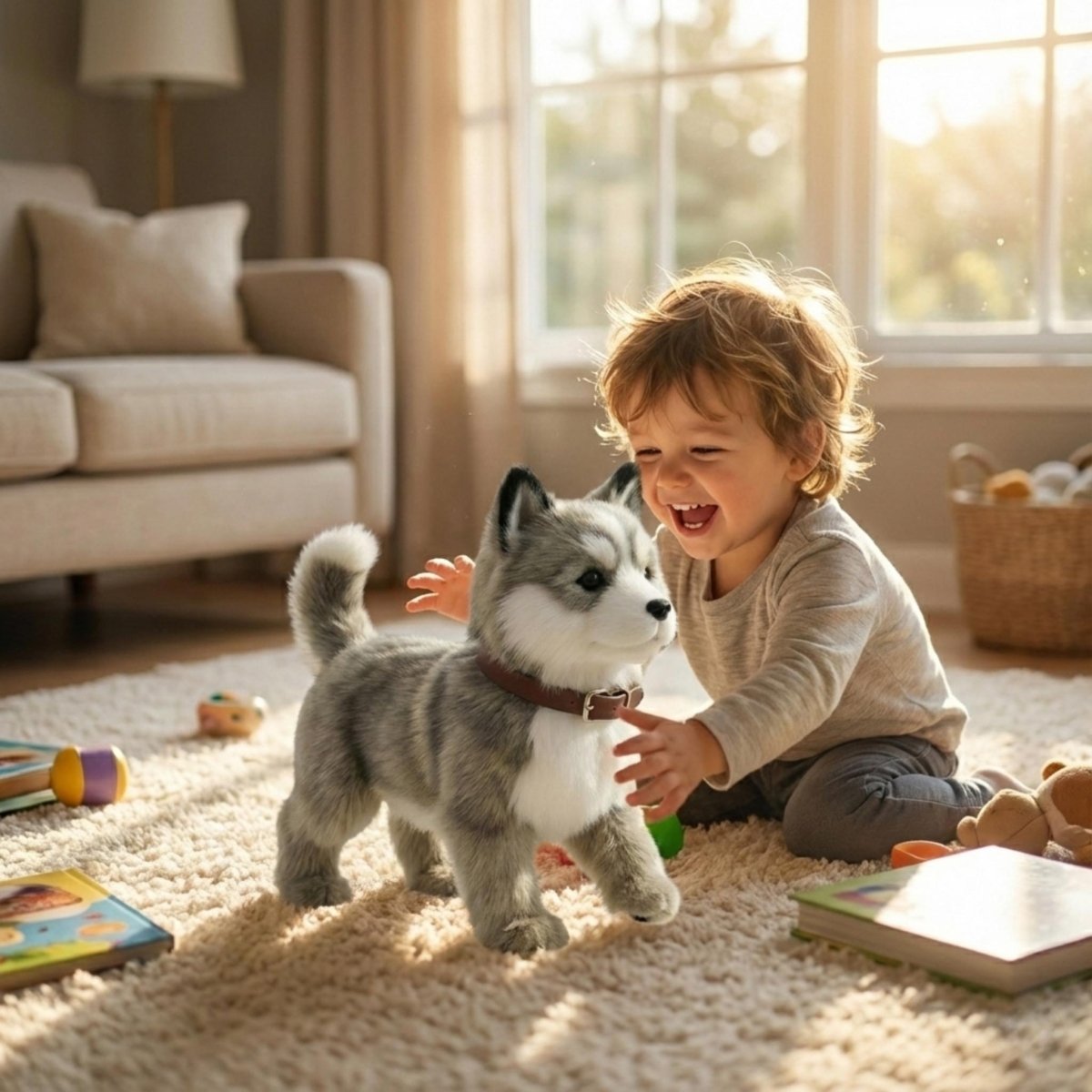 Interactive Puppy Toy with Walking Motion and Realistic Barking, Plush Battery Operated