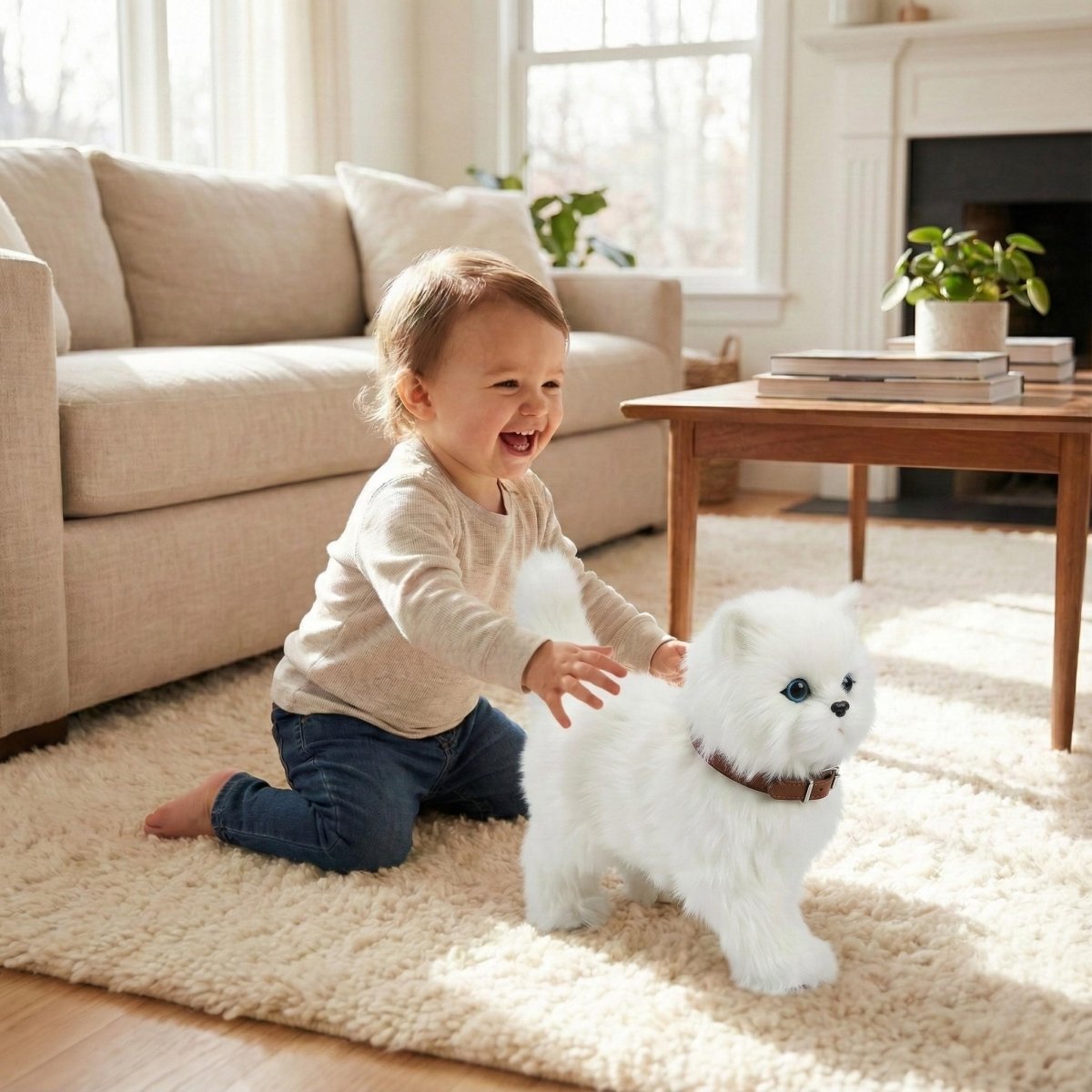 Interactive Puppy Toy with Realistic Movements and Wagging Tail, Soft Plush Body