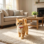 Interactive Plush Cat with Walking Motion and Meowing Sounds, Battery Operated