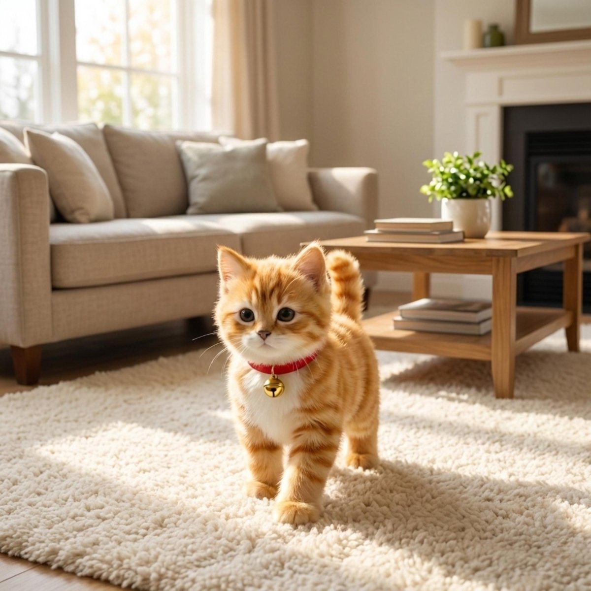 Interactive Plush Cat with Walking Motion and Meowing Sounds, Battery Operated