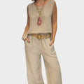 Boho Two-Piece Outfit Set with Functional Pocket and Optional Belt