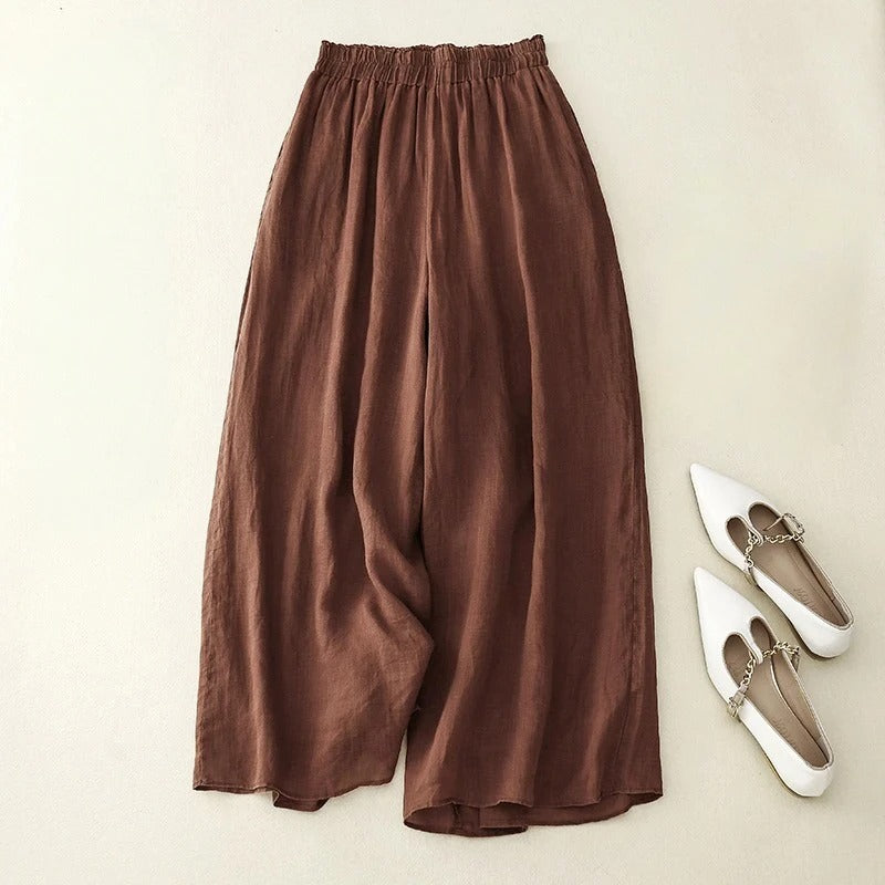 Lightweight Straight Leg Pants with Breathable Fabric and Loose Waistband