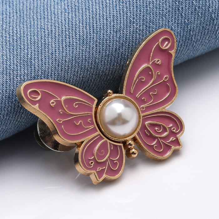 Detachable Butterfly Clips with Rust-Proof Metal and Spring-Loaded Mechanism for Waist Adjustment
