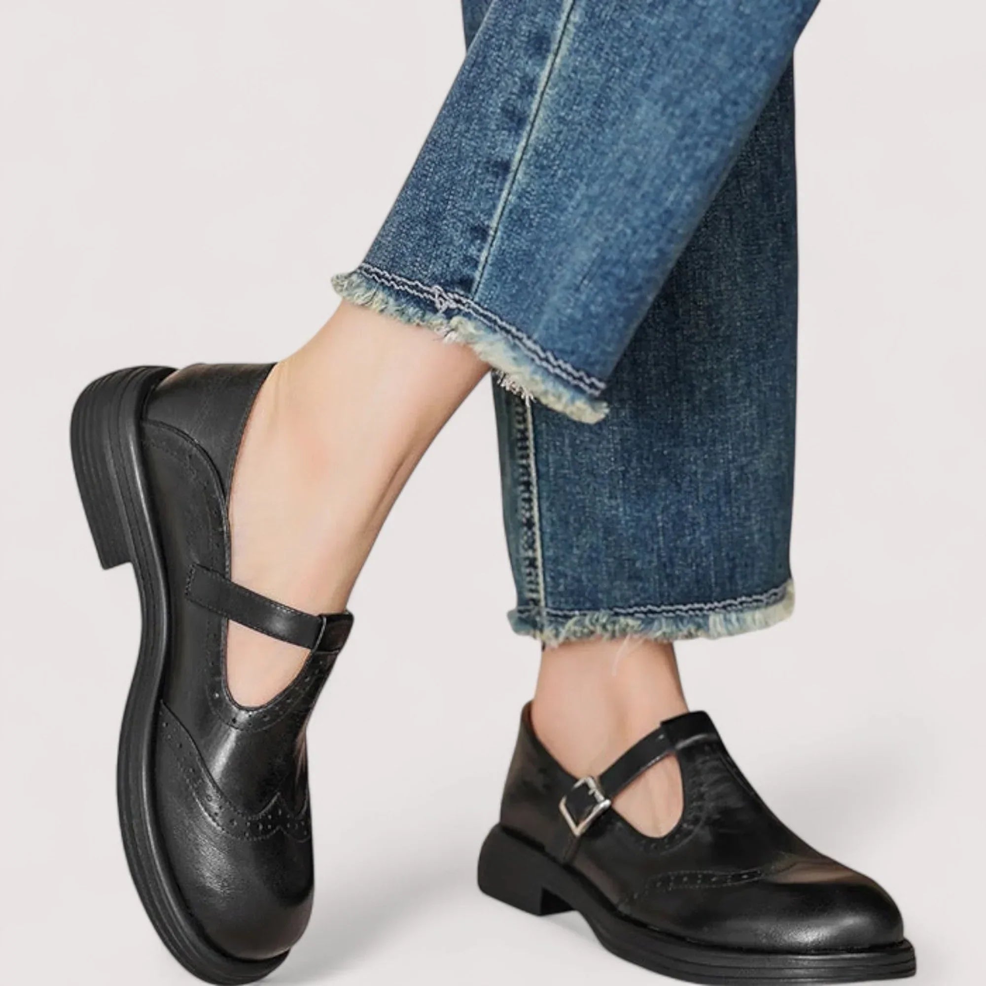 Women's Orthopedic Mary Jane Shoes with Arch Cushioning and Adjustable Strap