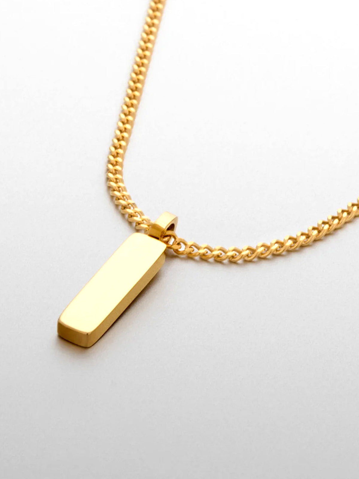 Titanium Steel Strip Pendant Necklace, 22.6 Inch Length
