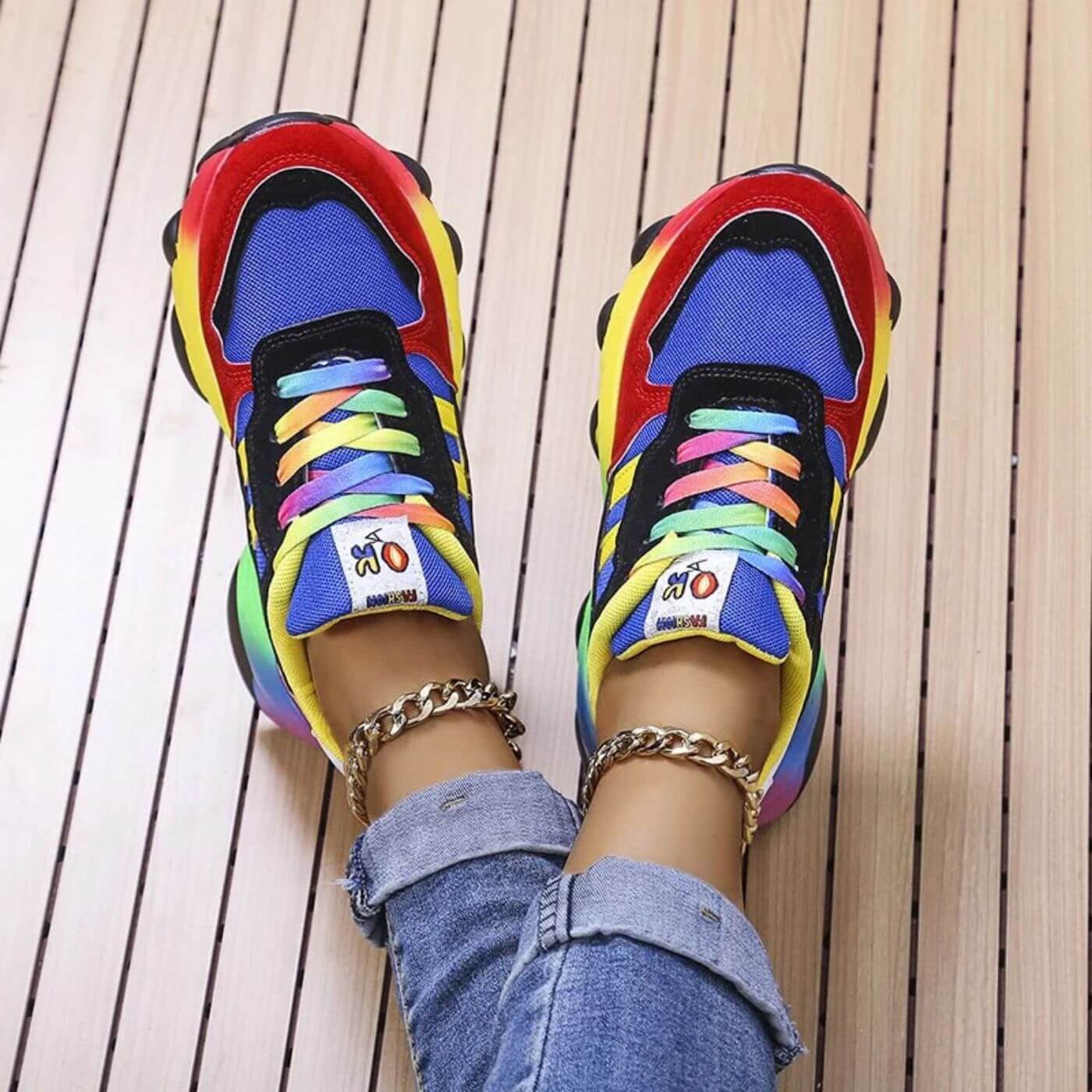 Orthopedic Sneakers with Cushioned Sole and Breathable Upper, Lace-Up Design