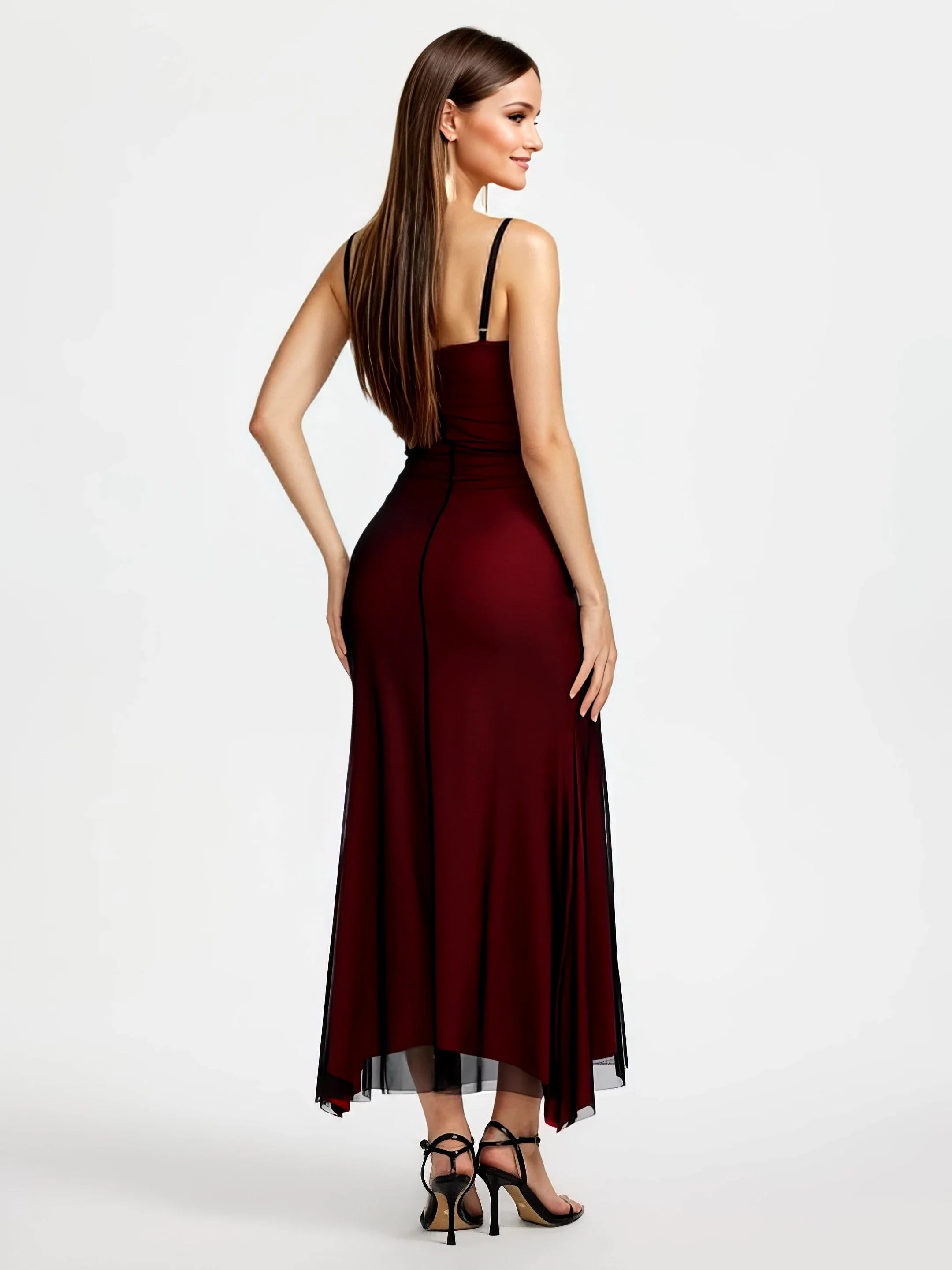 Midnight Wine Illusion Dress