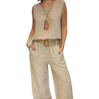 Boho Two-Piece Outfit Set with Functional Pocket and Optional Belt