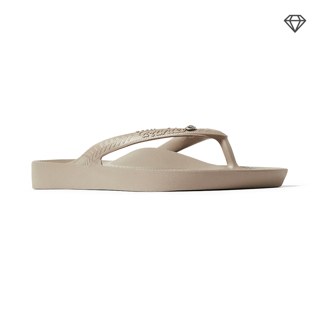 Arch Support Thong Sandals with Crystal Embellishment and Molded Footbed