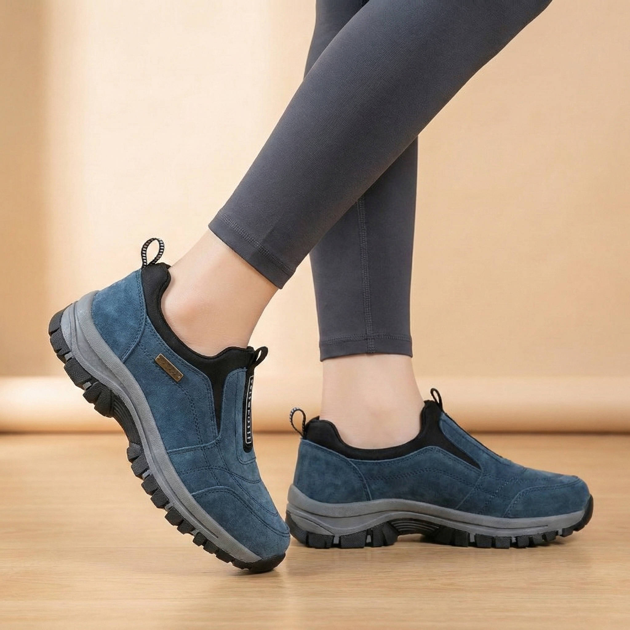 Women's Orthopedic Walking Shoes with Built-In Arch Support and Wide Toe Box, Slip-On