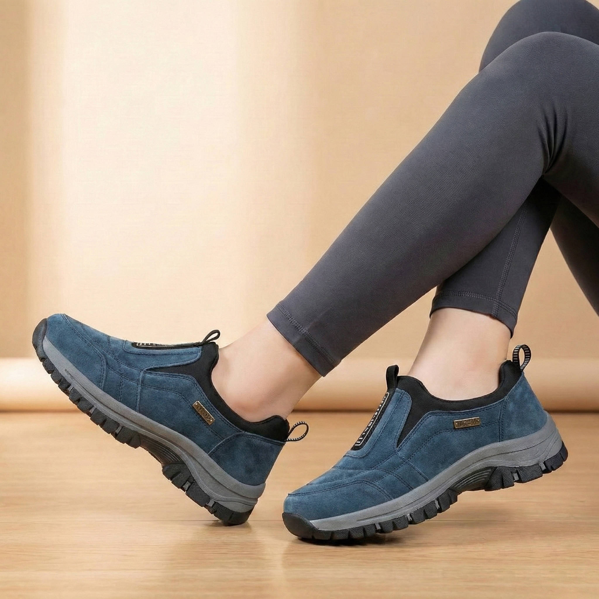 Women's Orthopedic Walking Shoes with Built-In Arch Support and Wide Toe Box, Slip-On