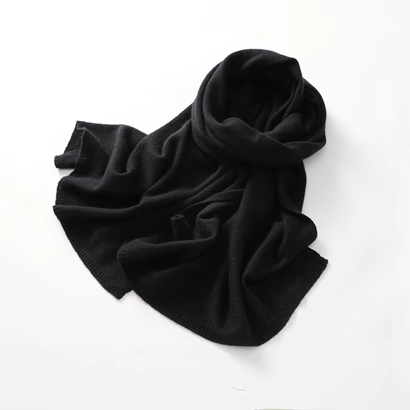 Cashmere Scarf with Breathable Knit and Packable Unisex Design, 63 x 12 Inches