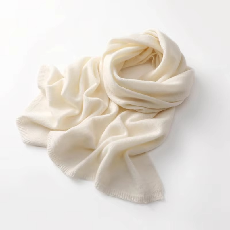 Cashmere Scarf with Breathable Knit and Packable Unisex Design, 63 x 12 Inches