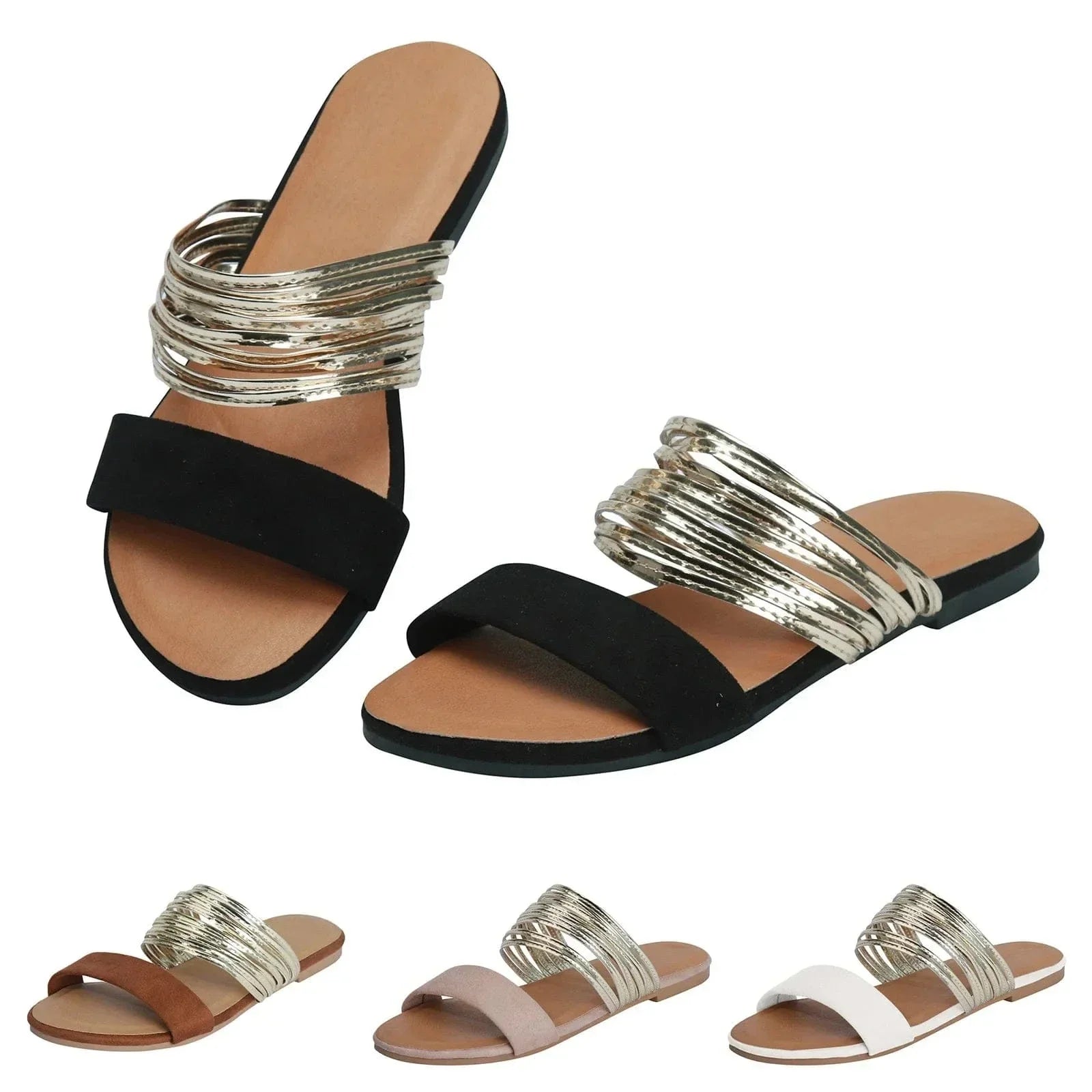 Orthopedic Sandals with Suede Finish and Arch Support, Lightweight Slip-On
