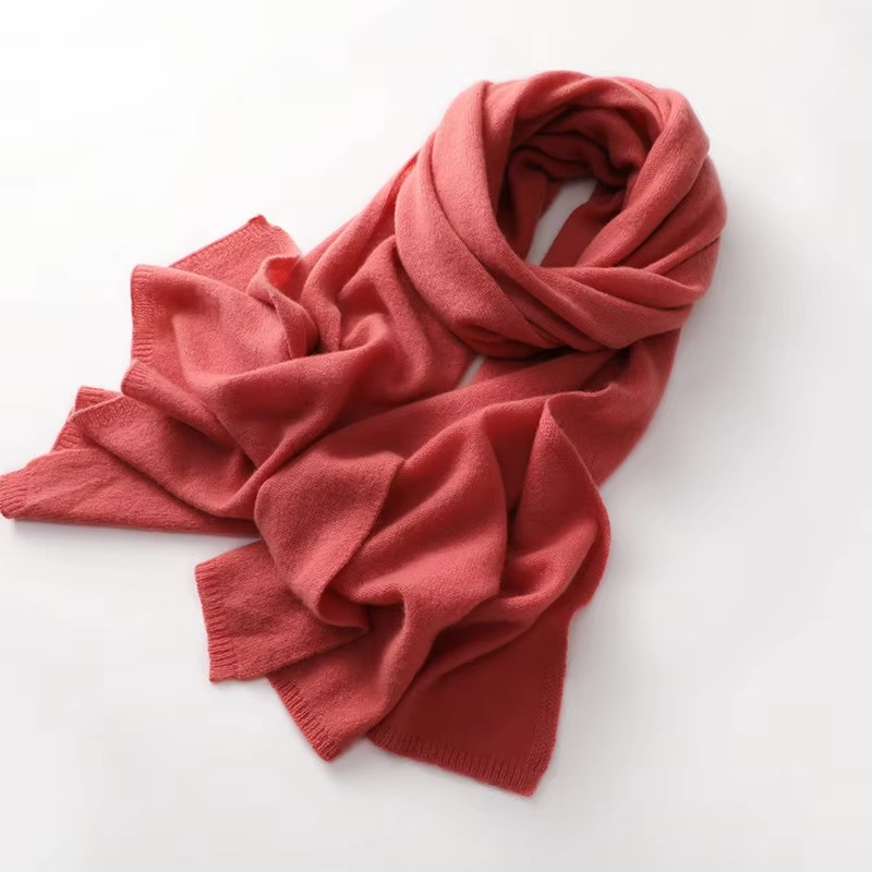 Cashmere Scarf with Breathable Knit and Packable Unisex Design, 63 x 12 Inches