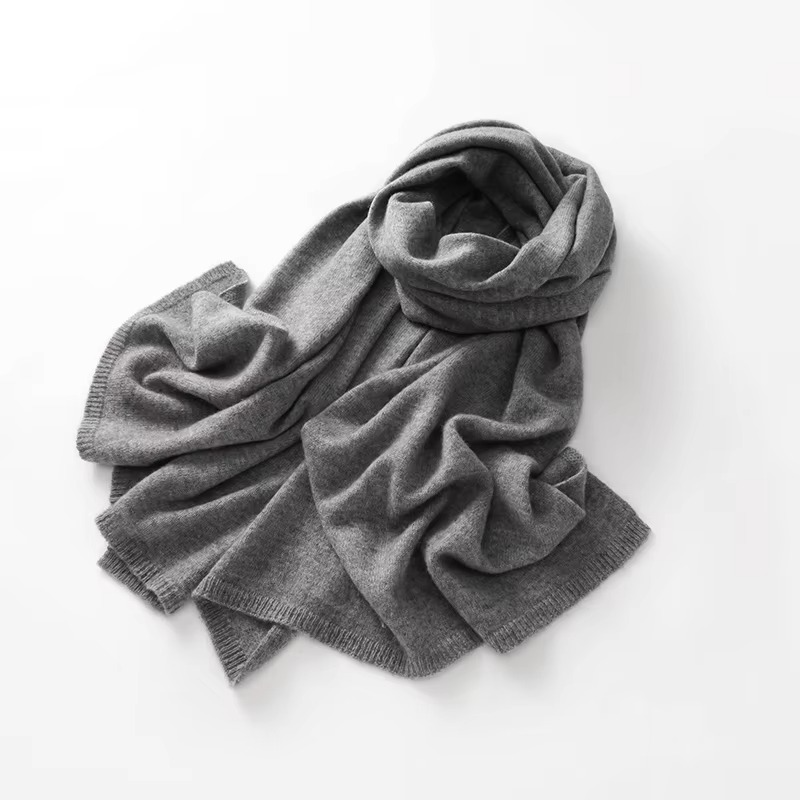 Cashmere Scarf with Breathable Knit and Packable Unisex Design, 63 x 12 Inches