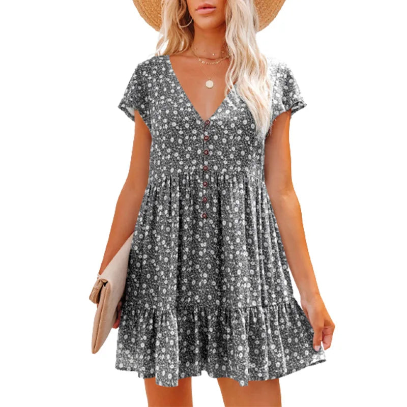 Breathable Summer Dress with Feminine Silhouette and Lightweight Fabric