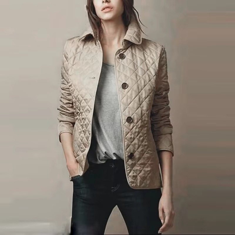 Women's Winter Coat with Insulated Cotton Fill and Slim Single-Breasted Fit, Mid-Thigh
