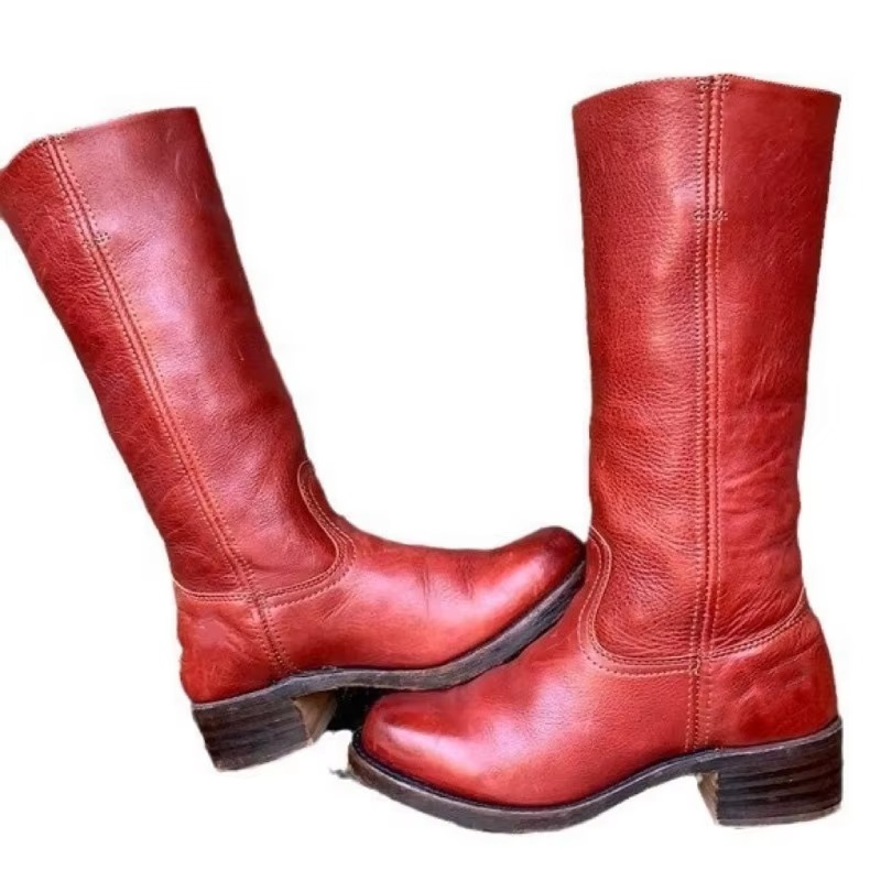 Wide Calf Knee-High Boots with Square 2.4in Heel and Cushioned Insole, Pull-On