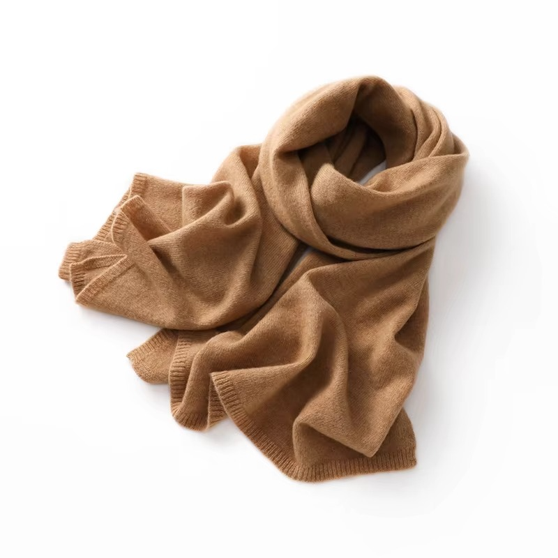 Cashmere Scarf with Breathable Knit and Packable Unisex Design, 63 x 12 Inches
