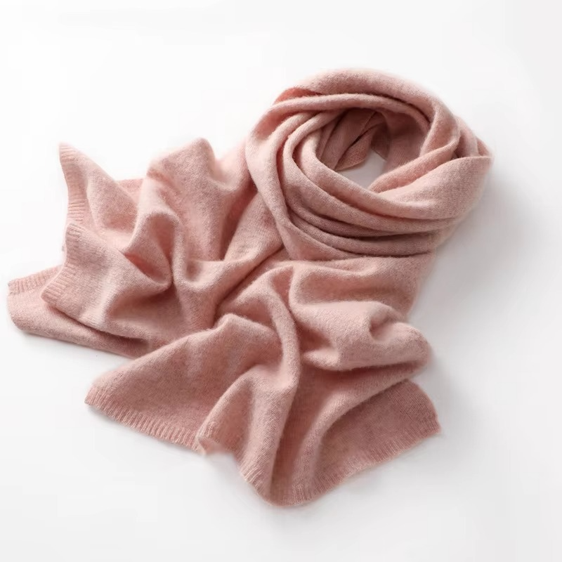 Cashmere Scarf with Breathable Knit and Packable Unisex Design, 63 x 12 Inches