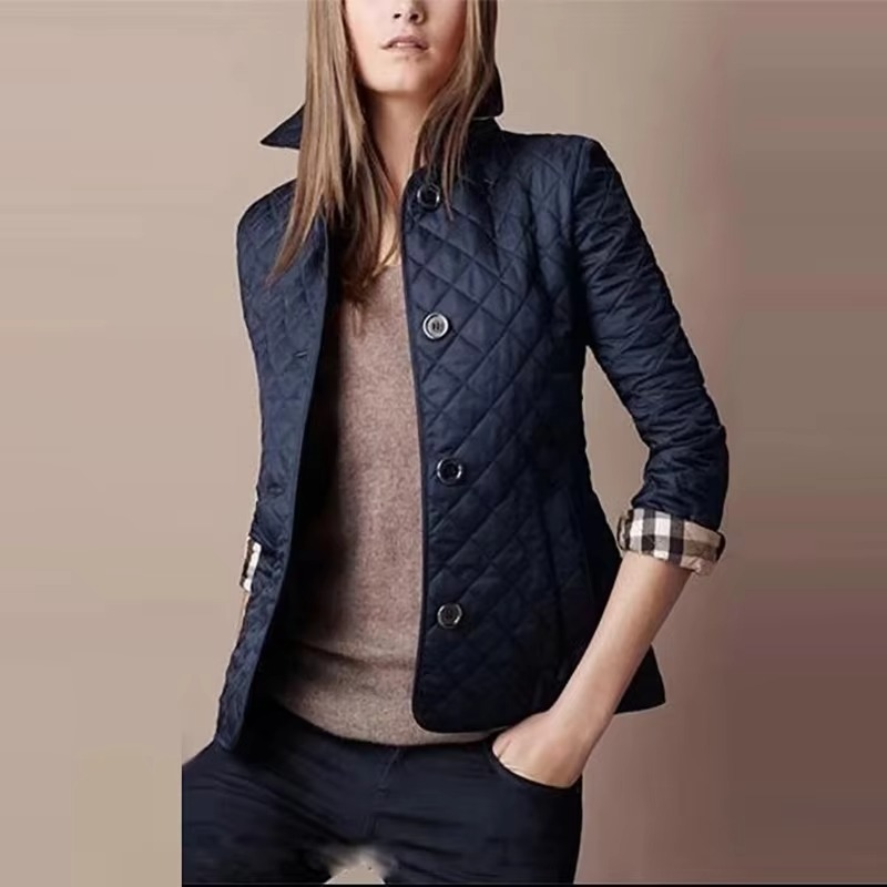 Women's Winter Coat with Insulated Cotton Fill and Slim Single-Breasted Fit, Mid-Thigh