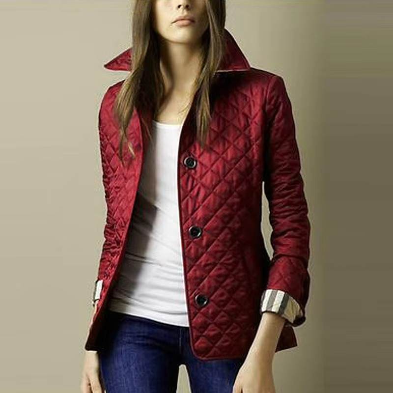 Women's Winter Coat with Insulated Cotton Fill and Slim Single-Breasted Fit, Mid-Thigh
