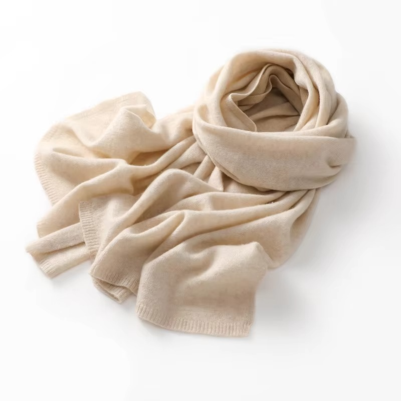 Cashmere Scarf with Breathable Knit and Packable Unisex Design, 63 x 12 Inches