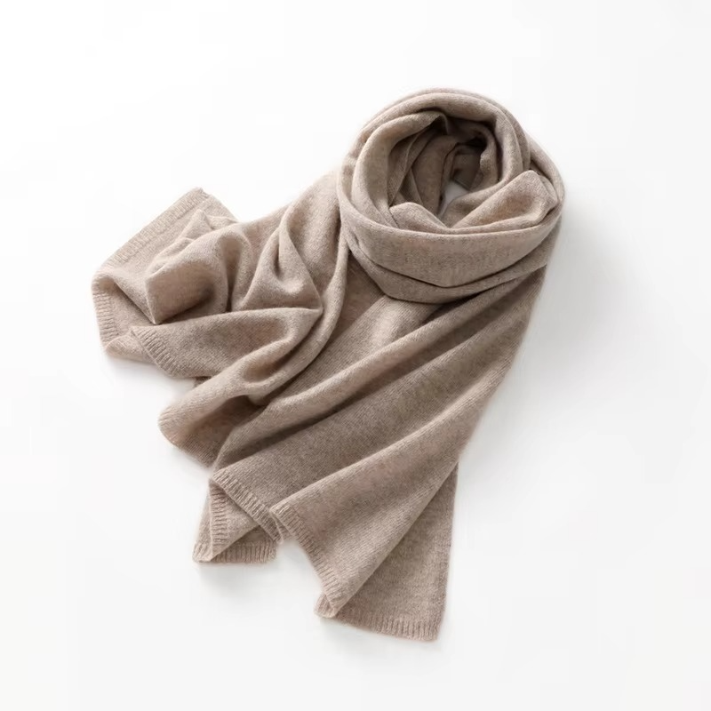 Cashmere Scarf with Breathable Knit and Packable Unisex Design, 63 x 12 Inches