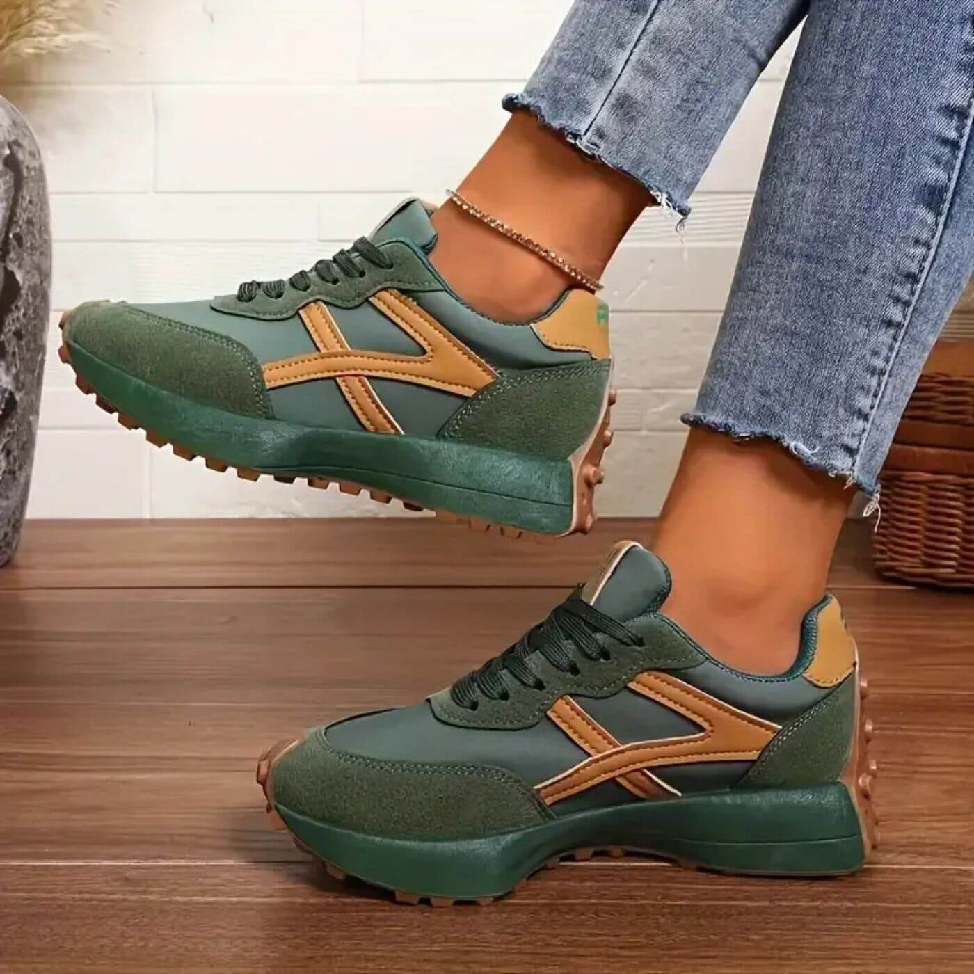 Orthopedic Sneakers with Cushioned Insole and Slip-Resistant Sole, Breathable