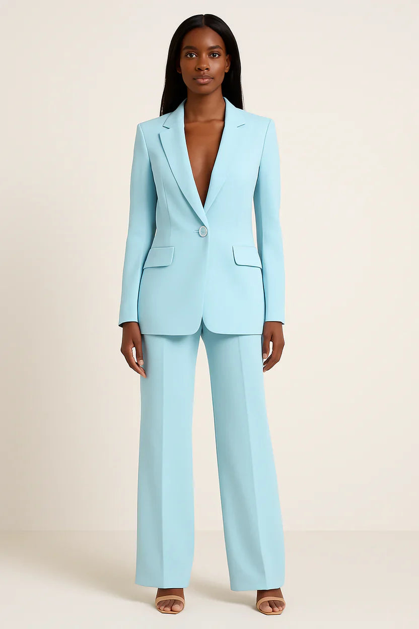 Women's Tailored Suit with Structured Blazer and Straight-Leg Trousers, Meeting-Ready