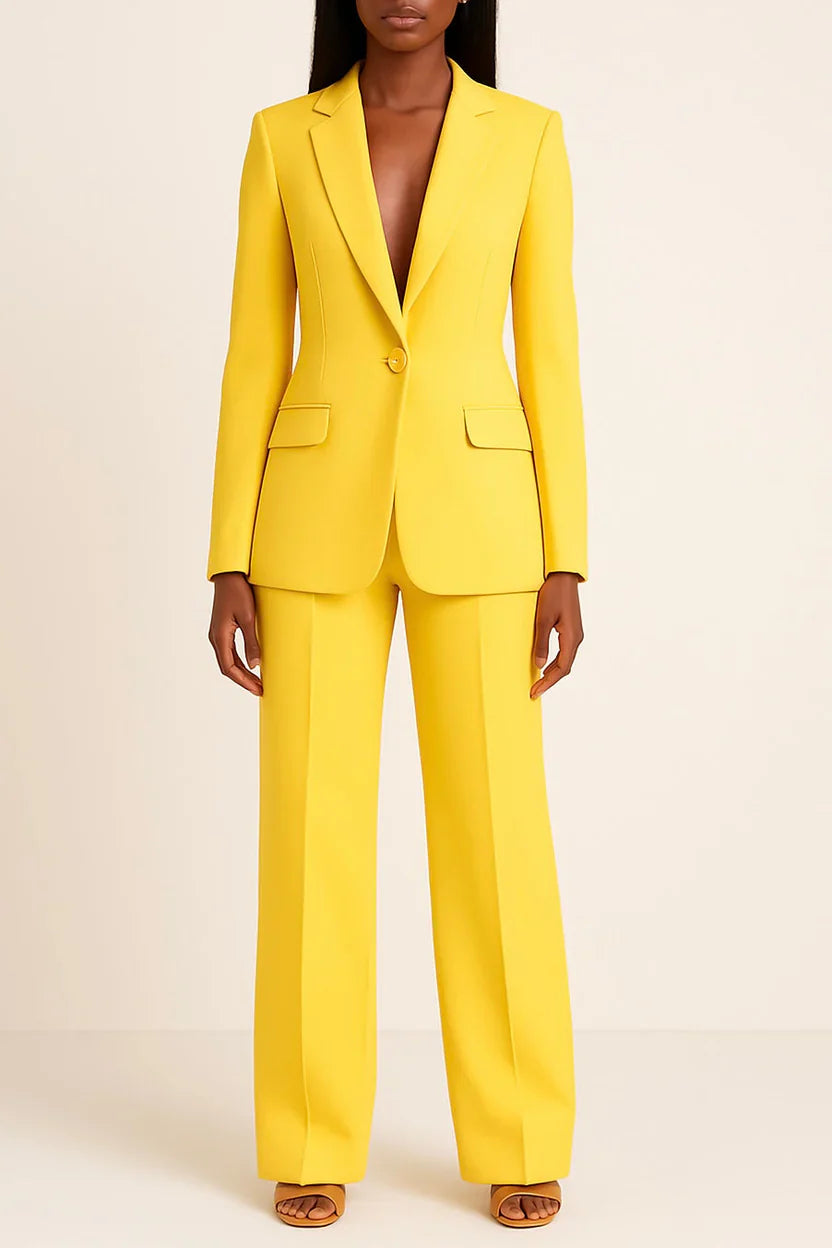 Women's Tailored Suit with Structured Blazer and Straight-Leg Trousers, Meeting-Ready