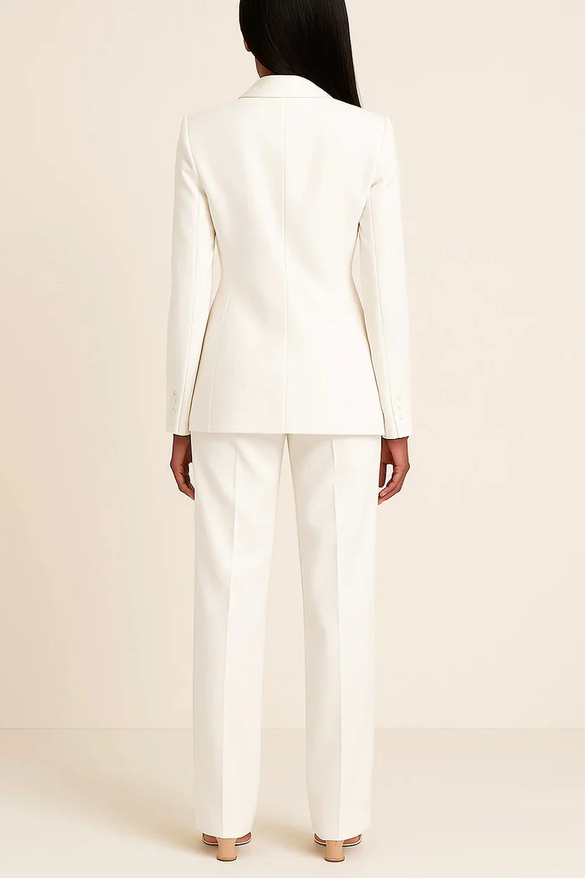 Women's Tailored Suit with Structured Blazer and Straight-Leg Trousers, Meeting-Ready