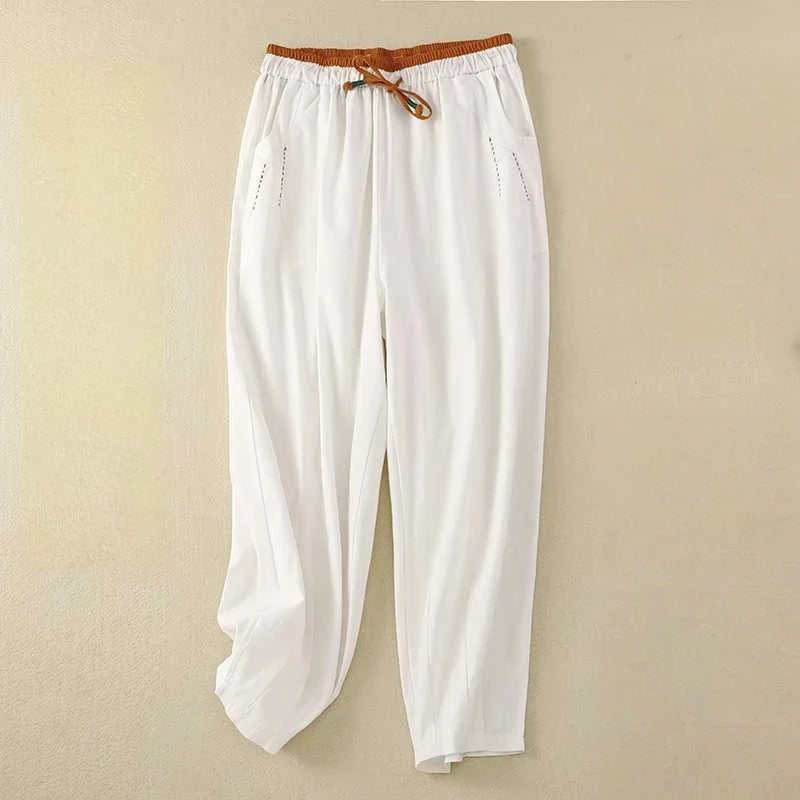Relaxed Fit Summer Pants with Stretch Waistband and Lightweight Breathable Fabric