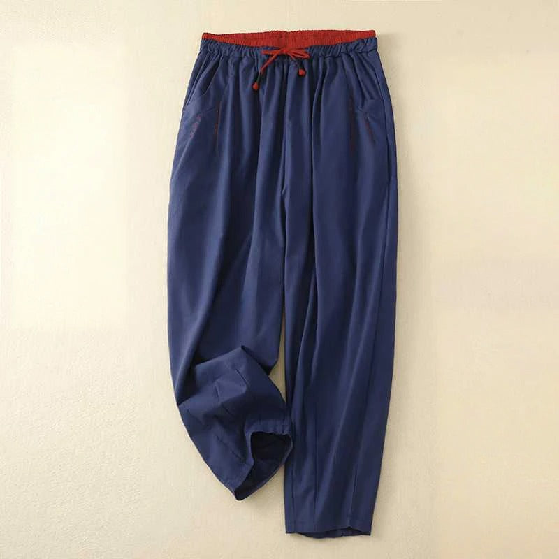 Relaxed Fit Summer Pants with Stretch Waistband and Lightweight Breathable Fabric