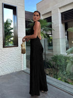 Satin Dress with Fine Pleats and Shift Slipover Fit, Lightweight Packable for Travel