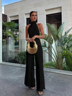 Satin Dress with Fine Pleats and Shift Slipover Fit, Lightweight Packable for Travel