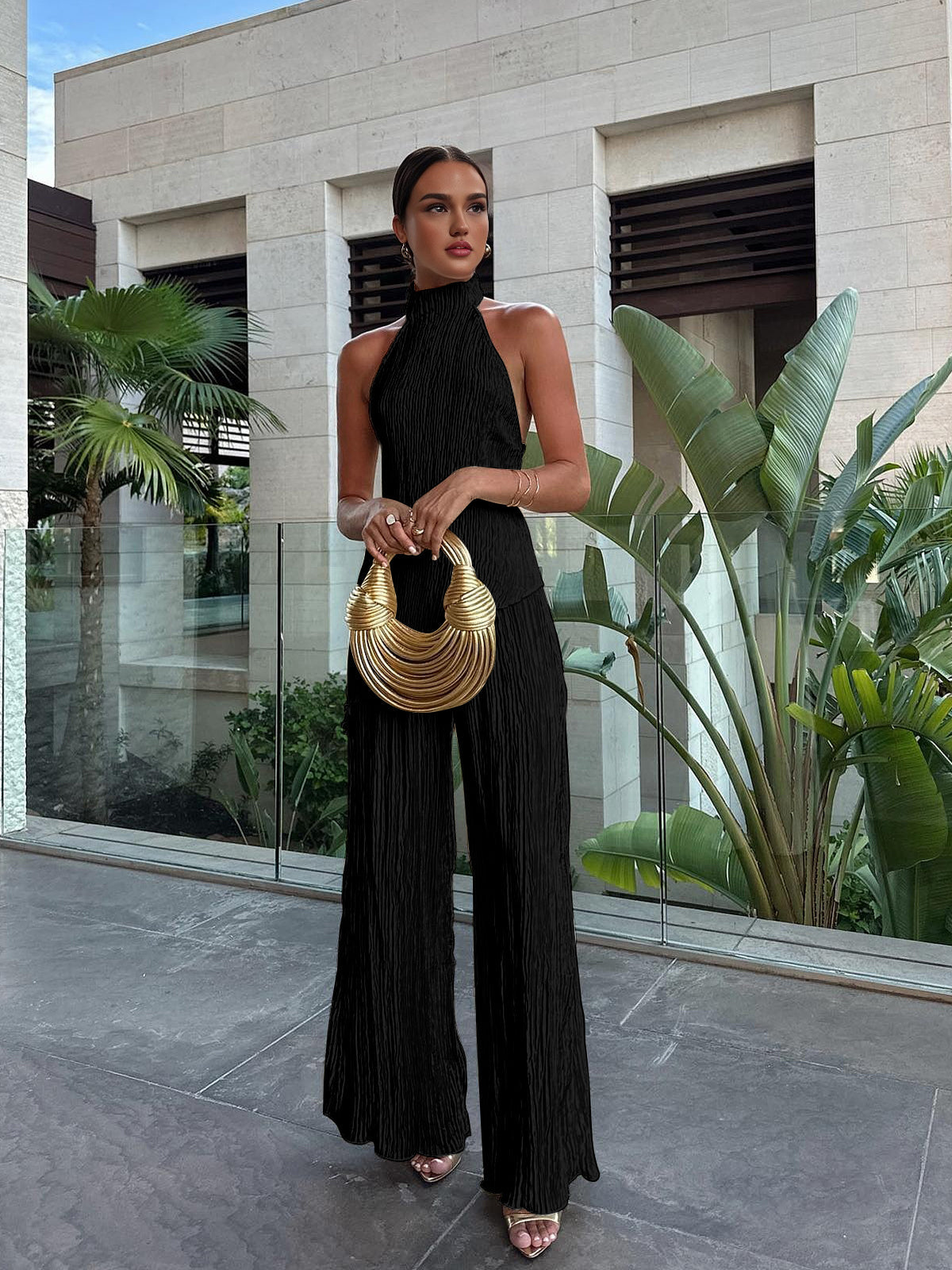 Satin Dress with Fine Pleats and Shift Slipover Fit, Lightweight Packable for Travel