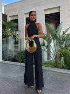 Satin Dress with Fine Pleats and Shift Slipover Fit, Lightweight Packable for Travel