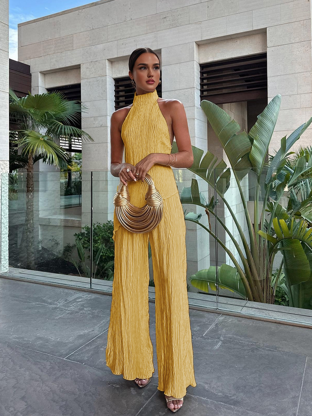 Satin Dress with Fine Pleats and Shift Slipover Fit, Lightweight Packable for Travel