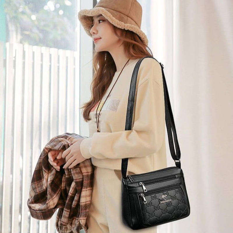 Large Capacity Women's Shoulder Bag, Multi-layer Fashionable Mother's Bag for Middle-aged Women