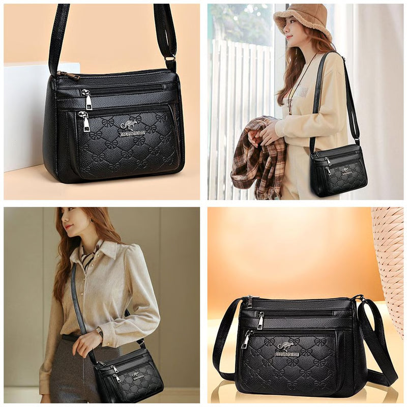 Large Capacity Women's Shoulder Bag, Multi-layer Fashionable Mother's Bag for Middle-aged Women