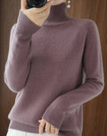 Cashmere Turtleneck Sweater with Anti-Pilling Finish and Cropped Hem, Lightweight