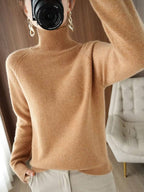 Cashmere Turtleneck Sweater with Anti-Pilling Finish and Cropped Hem, Lightweight