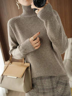 Cashmere Turtleneck Sweater with Anti-Pilling Finish and Cropped Hem, Lightweight