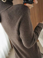 Cashmere Turtleneck Sweater with Anti-Pilling Finish and Cropped Hem, Lightweight