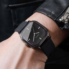 Fashion Square Men Quartz Watch, Minimalist Leather Strap Wrist watch